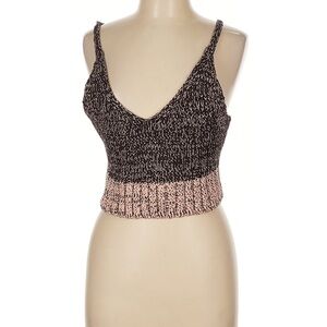 NWT Anthropologie large Brown and Pink Knit Crop Top